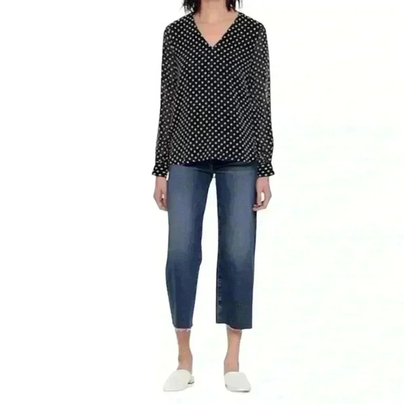 Banana Republic Women’s Polka Dot High-Low Top - Picture 2 of 12
